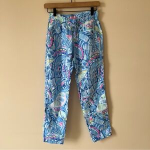 Lilly Pulitzer Aden Linen Pants Blue Peri Pinch Pinch Size XS